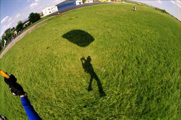 My shadow on landing